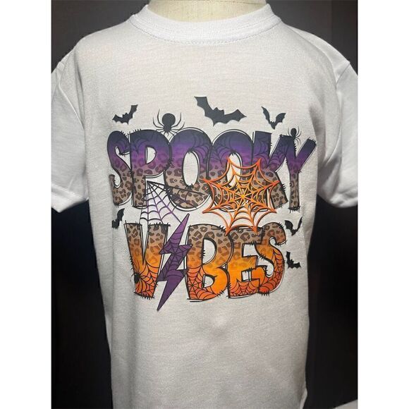 Spooky Vibes Halloween kids toddler T-Shirt 3T Multicolor Graphic Print - Picture 1 of 3